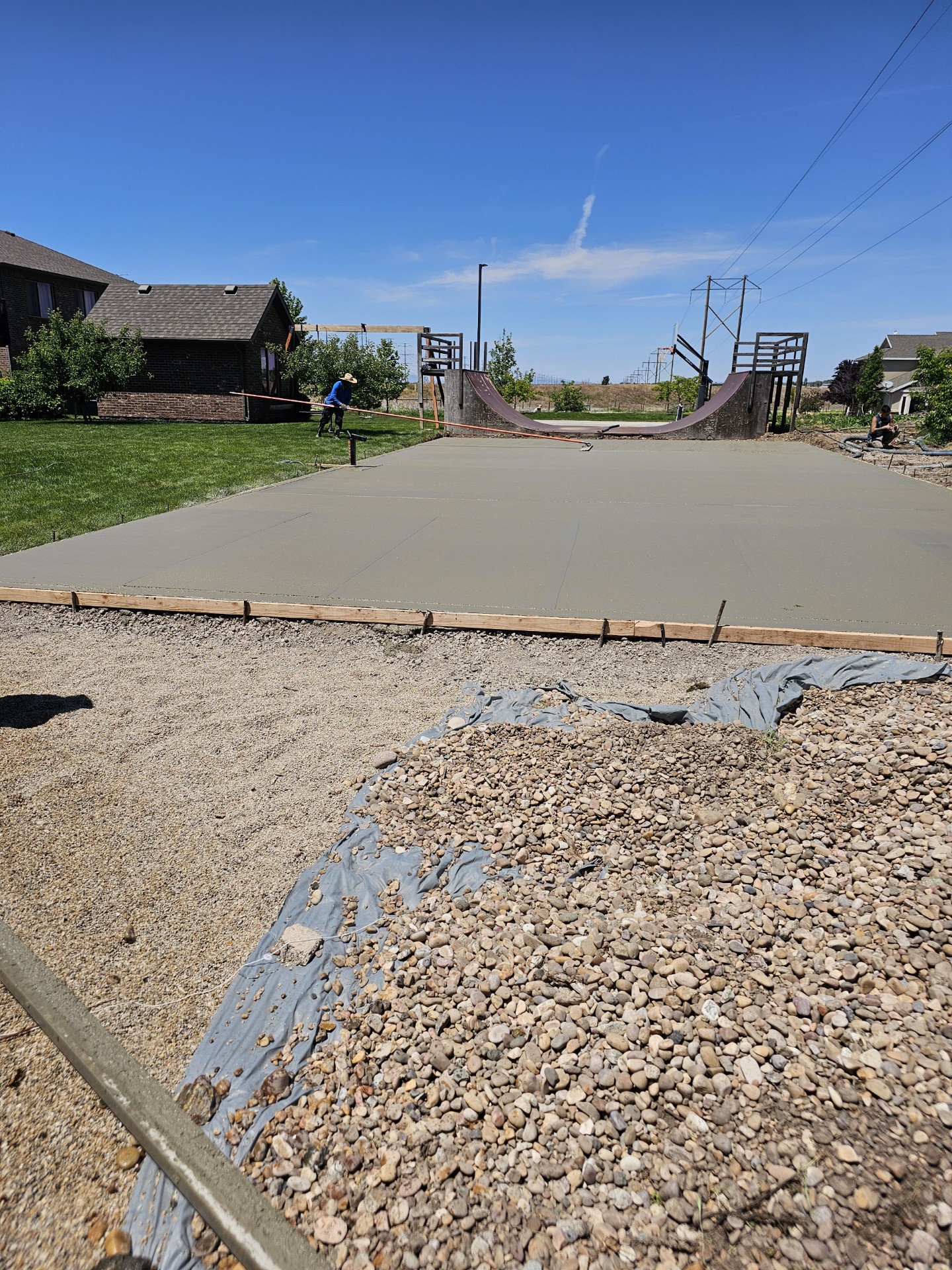 Concrete basketball and skate pad poured in Utah