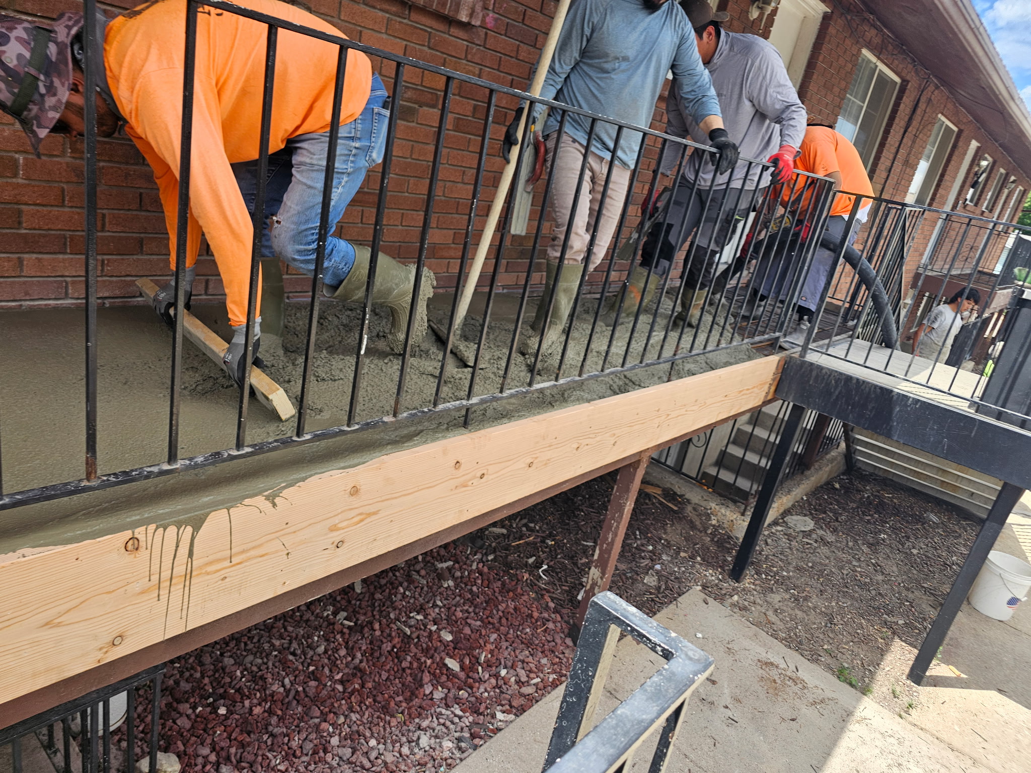 Concrete porch steps and ramp pour in Utah