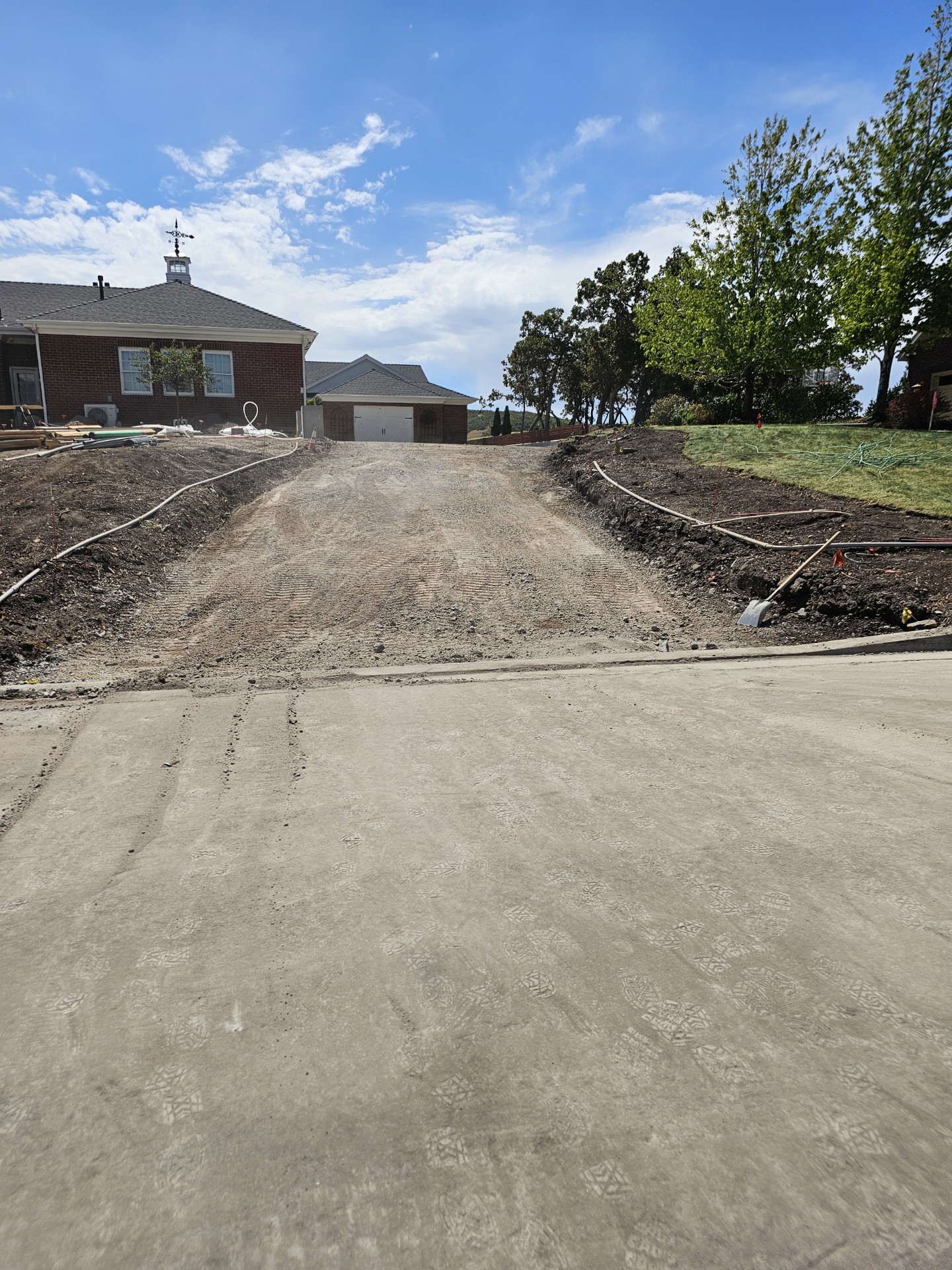 Gravel to concrete driveway transition in Utah