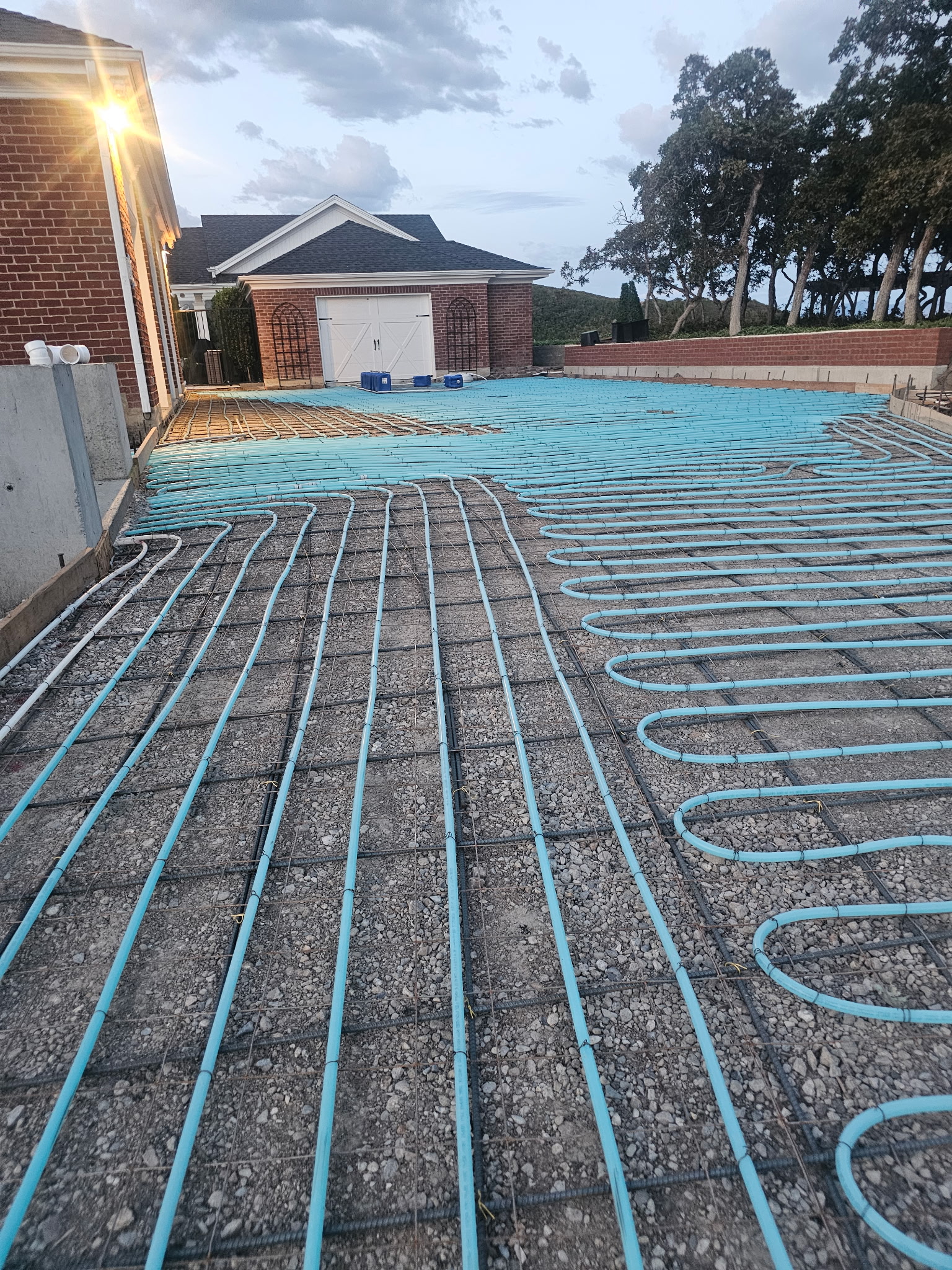 Heated driveway and walkout basement concrete prep in Utah