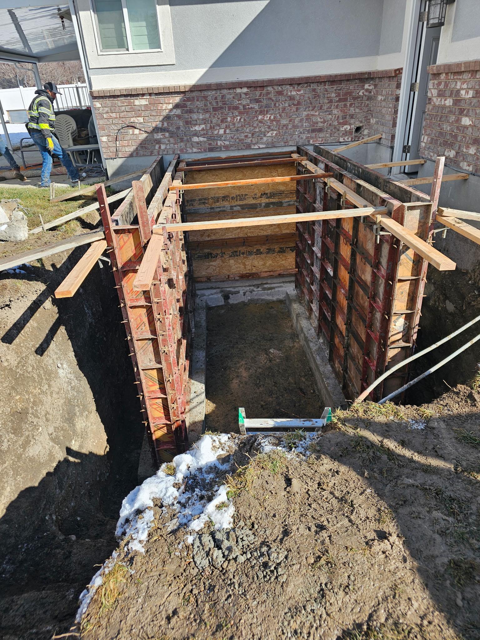 Walkout basement footings poured for a home in Utah